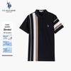 Men's Striped Colorblock Short Sleeve Polo Shirt