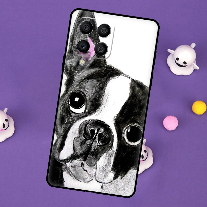 Boston Terrier Hunde Hülle für Samsung Galaxy M54 M14 M34 M33 M13 M23 M53 M15 M55 M31 M51 M20 M30s M32 M52 Case