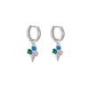 Niche Design Color Diamond Ice Cream Circles Ear Buckles Femininity Sweet High-End Earrings