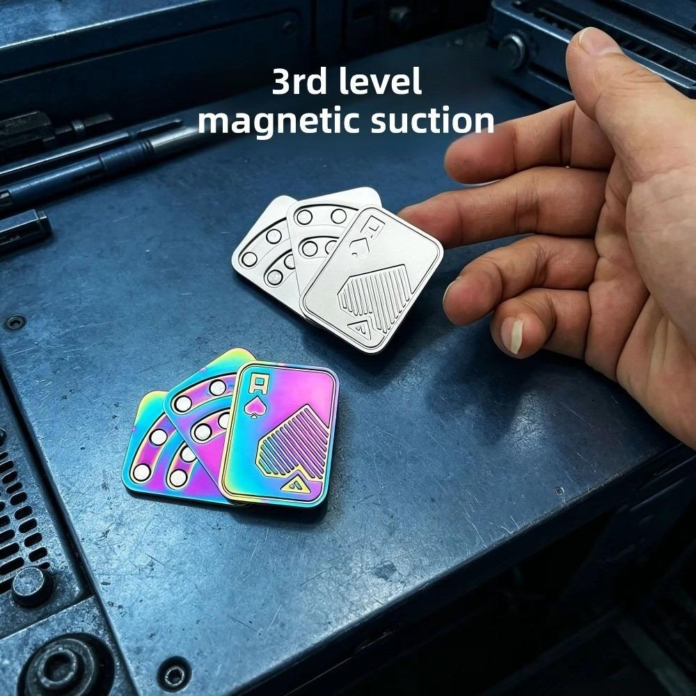 Zinc Zinc Alloy Fidget Slider Toy Metal Finger Spinne Toy Pocket Game Magnetic Fidget Slider Kids Gifts