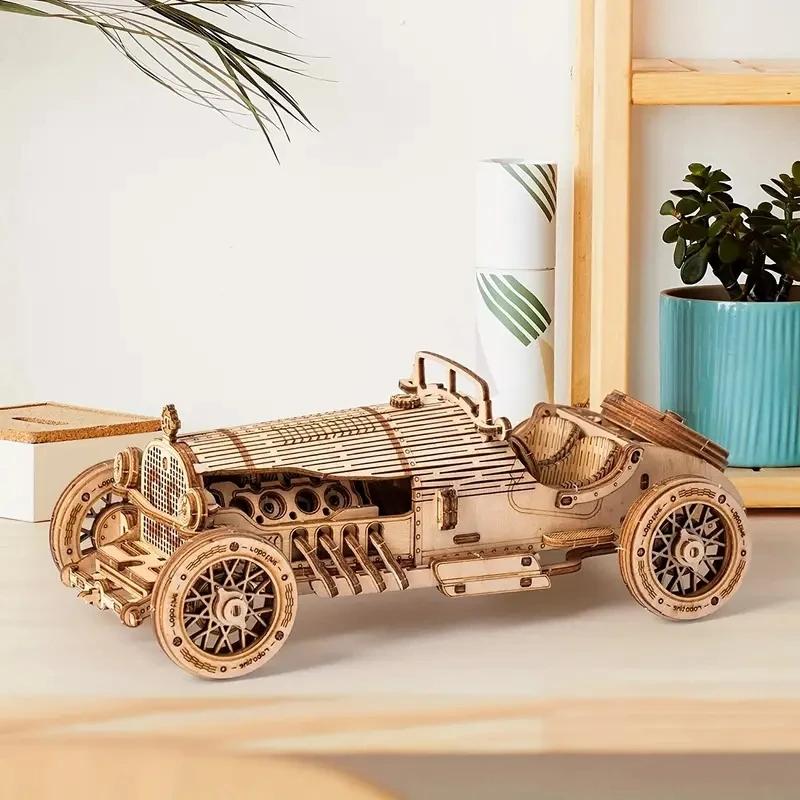 3D Auto Holzpuzzle DIY Modellbausatz Handwerk Geschenk, Heimdekoration, Mechanischer Modellbausatz, Bauspielzeug, Geburtstag G188