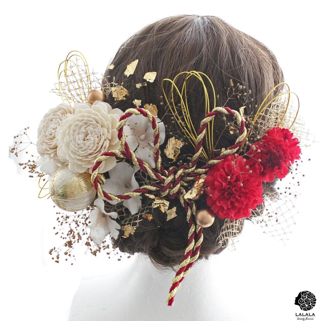 Japanischer Abschluss-Haarschmuck 661 Accessoires, Volljährigkeitszeremonie, Zeremonie, Hochzeit, Kimono, Hakama, Langarm-Kimono, Yukata, (rot)