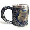new Wolf Head Stainless Steel Resin Beer Juice Milk Water Cup Home Office Coffee Mug