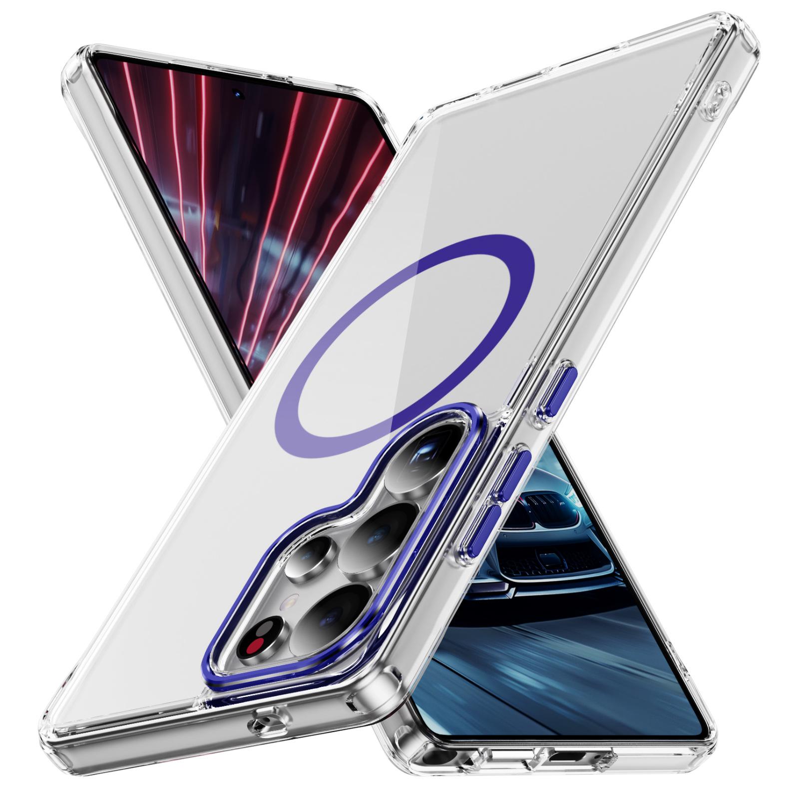 

Korean Transparent Phone Case Ins Wind Droplet Oil Magnetic Suction Ring Yellow Resistant Phone Protective Case for Samsung S25 Phone Case S23