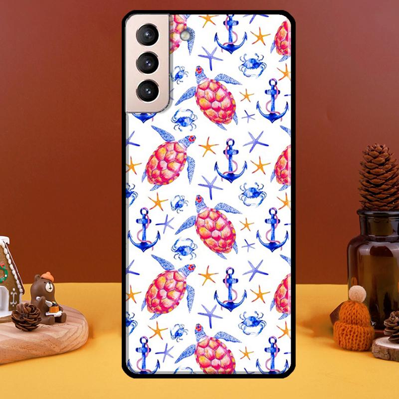 Niedliche Schildkröten bemalte Handyhülle für Samsung Galaxy S21 S22 Ultra Note 20 S8 S9 S10 Note 10 Plus S20 FE Fundas