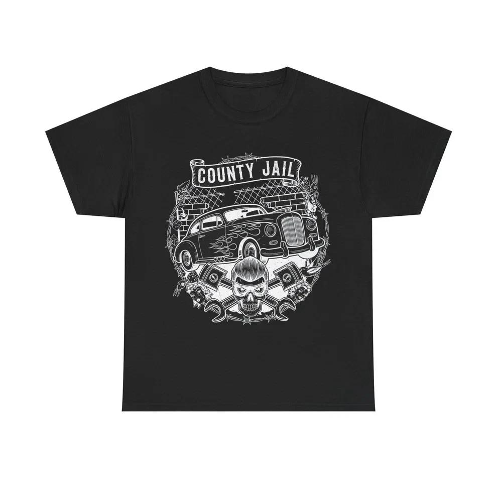 County Jail T-shirt Hot Rod Rat Rockabilly Kustom Kulture Prison Break Tee Mens M