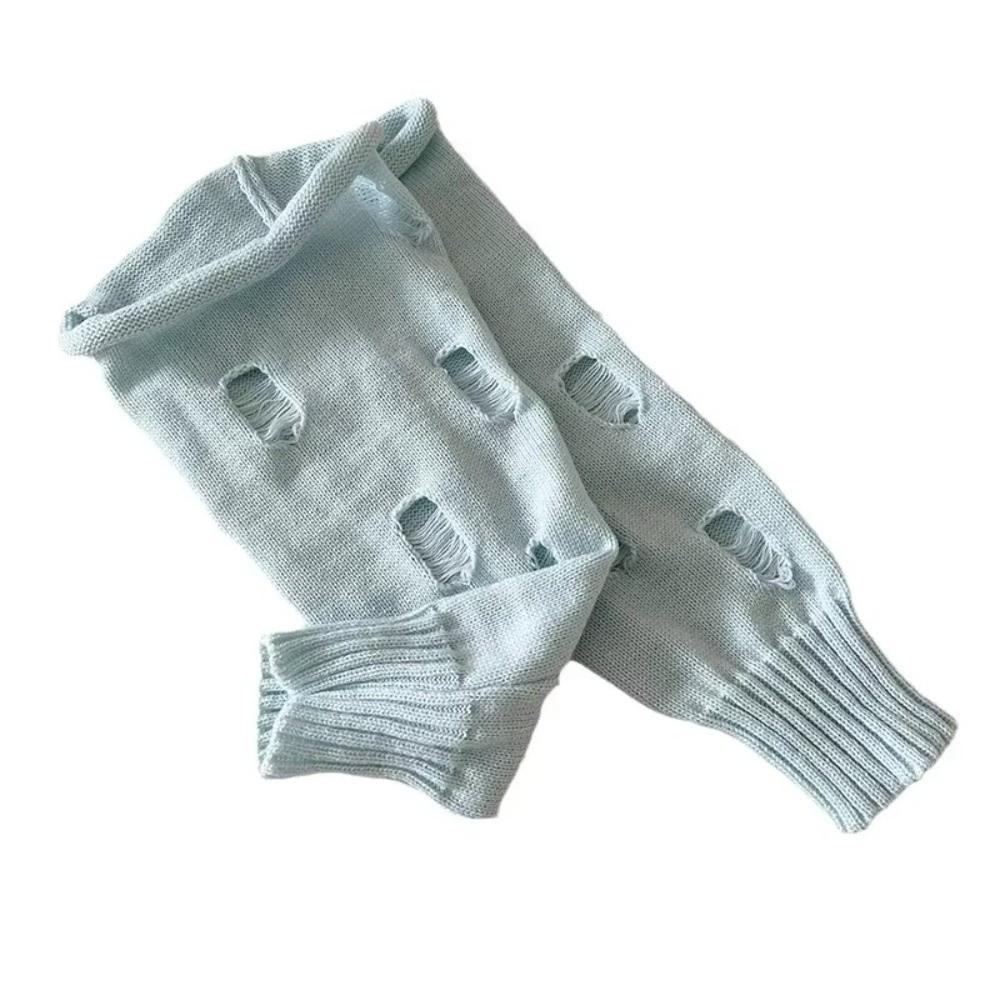 Flared Design Ripped Leg Warmers Distressed Knit Flare Leg Covers Harajuku Fashion
