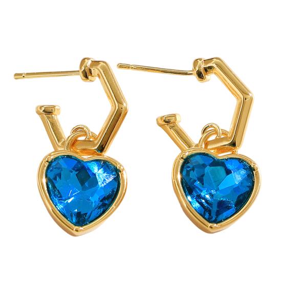 1 Pair Drop Design Women Rhinestones Inlaid Earrings Detachable Pendant Earrings Heart Versatile
