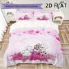 Diddl Pattern Bedding Uilt Set Uilt Cover Pillowcase Home Decoration Birthday Gift (1 * Duvet Cover + 2 * Pillowcase  Without Core)