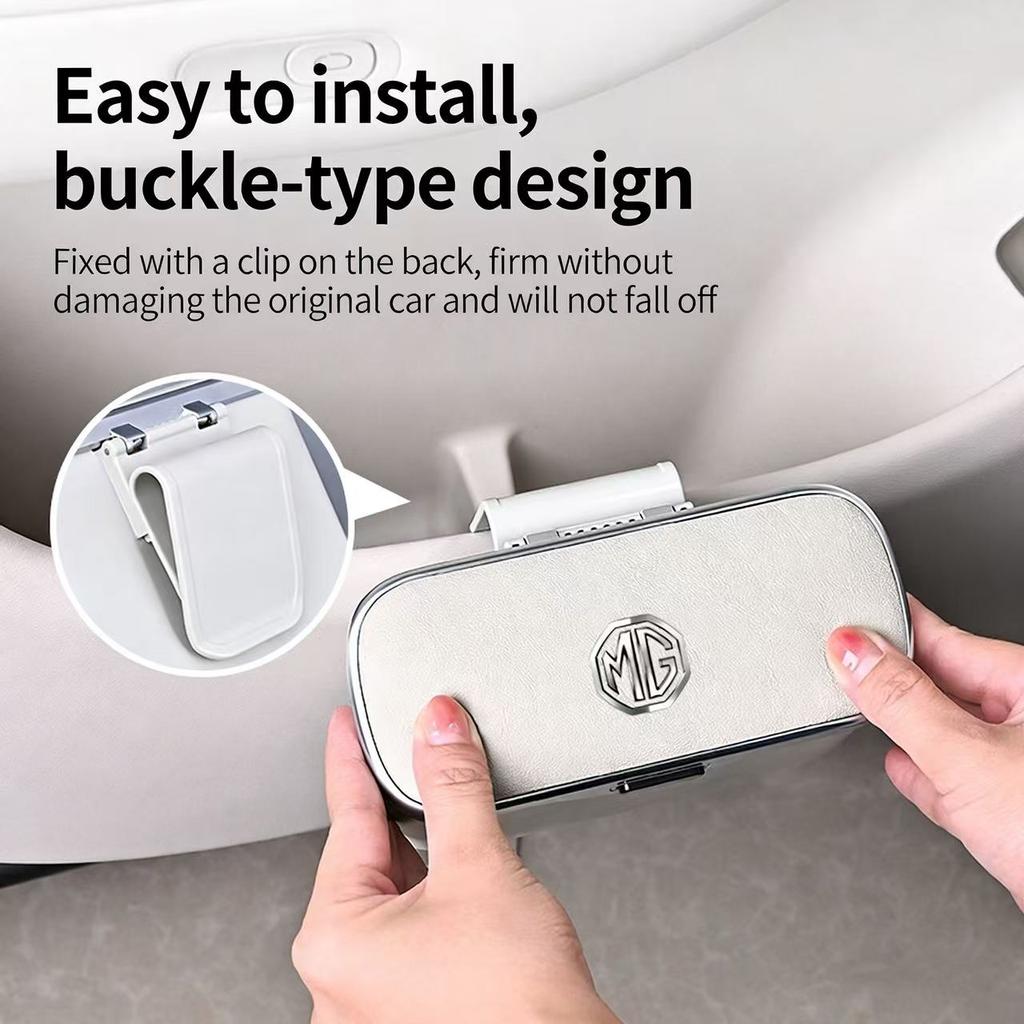 Car Trash Can with Button Lid for MG MG4 EV / ZS EV / HS / MG9, Wet & Dry Dual-Use, Hanging Car Storage Bin & Storage Box wue1
