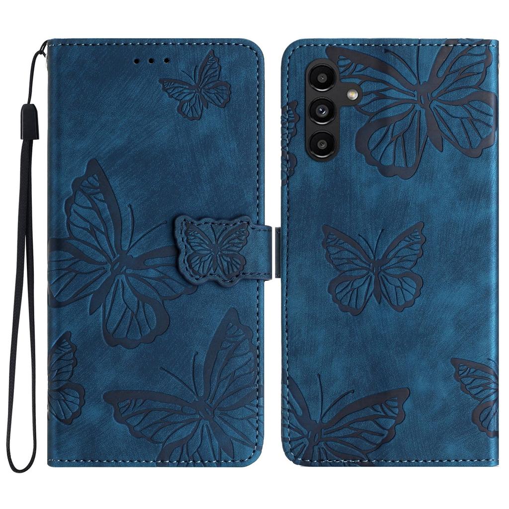 For Samsung Galaxy S24 FE Case PU Leather Wallet Flip Phone Cover Butterflies Imprinted