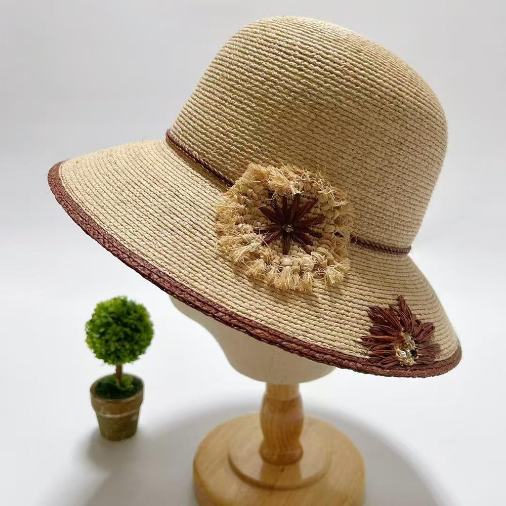 Dell Le Lafite Straw Hat Breathable Natural Color Sunflower Niche High-End Sun Hat