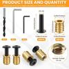 A74E-Threaded Insert And Bolt Kit- 50 Sets Of 1/4-20 X 19/32" For Wood, Hex Socket Drive Furniture Screw Nut Assortment