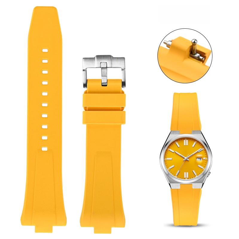 

Fluoro Rubber watch Strap for Citizen NJ0150 NJ0151 0155 watchband 9mm Quick Release FKM Sport Waterproof Bracelet Wristband 9mm жёлтый