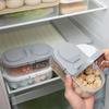 Double Compartment Kitchen Storage Container Airtight Food Grain Sealed Bin for Refrigerator and Pantry