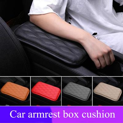 Car Armrest Box Mats Memory Foam Vehicle Arm Rest Box Pads Leather Center Console Covers Styling Interior Accessories