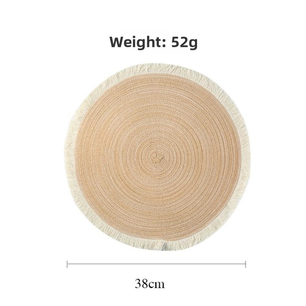New Rope Cotton Braided Oval Placemats Washable Heat-resistant Braided Table Mats Non-slip Western Food Mats Kitchen