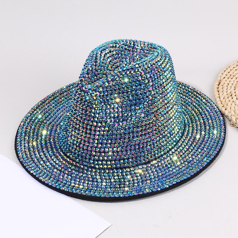 Fedoras Rhinestone Fedora Hat for Women Gemstone Fedoras Jazz Top Hat Winter Handmade Performance Hat Party Hat Jackson Hats