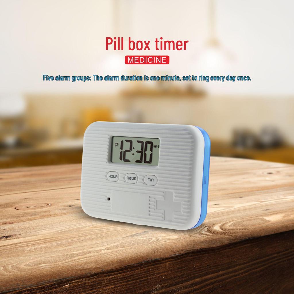 Compact 6-Compartment Smart Pill Timer
