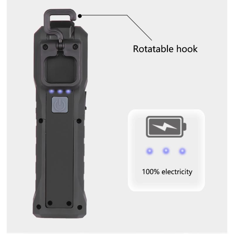 Rechargeable LED+COB Work Light Portable Magnetic Folding USB Charging Handheld Flashlight