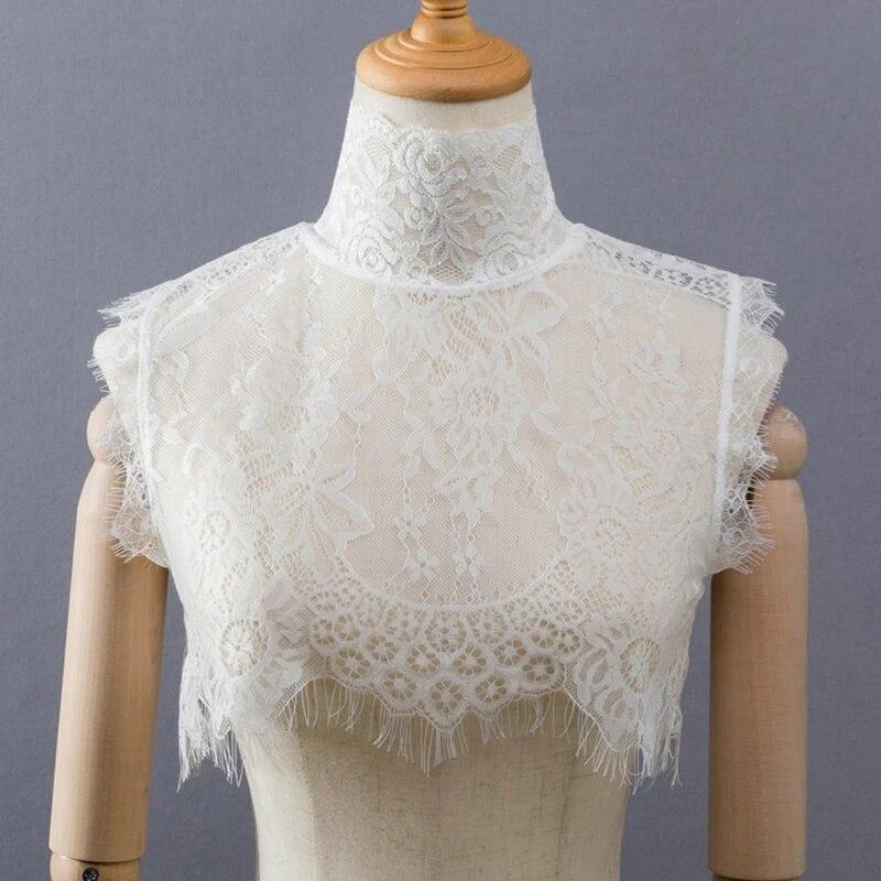 1 Pc Lady Shirt False Collar Lace Detachable False Faux Collar Cuff Choker Tie Korean Style Hollowed-Out Collar