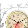 Double Side Wall Clock Dial Diameter 10 Inch Silent Decor Station Round for Patio Balcony
