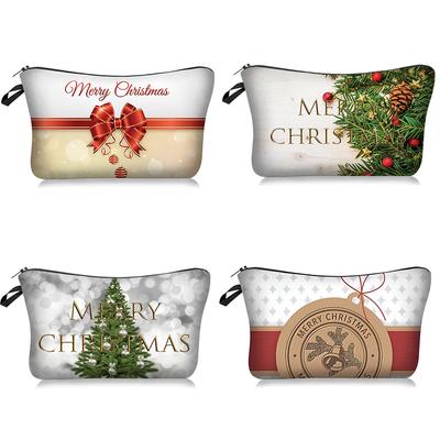 1pc Portable Printed Makeup Bag, Portable Cosmetic Storage Bag For Travel, Perfect For Halloween And Christmas Gifts For Women And Girls