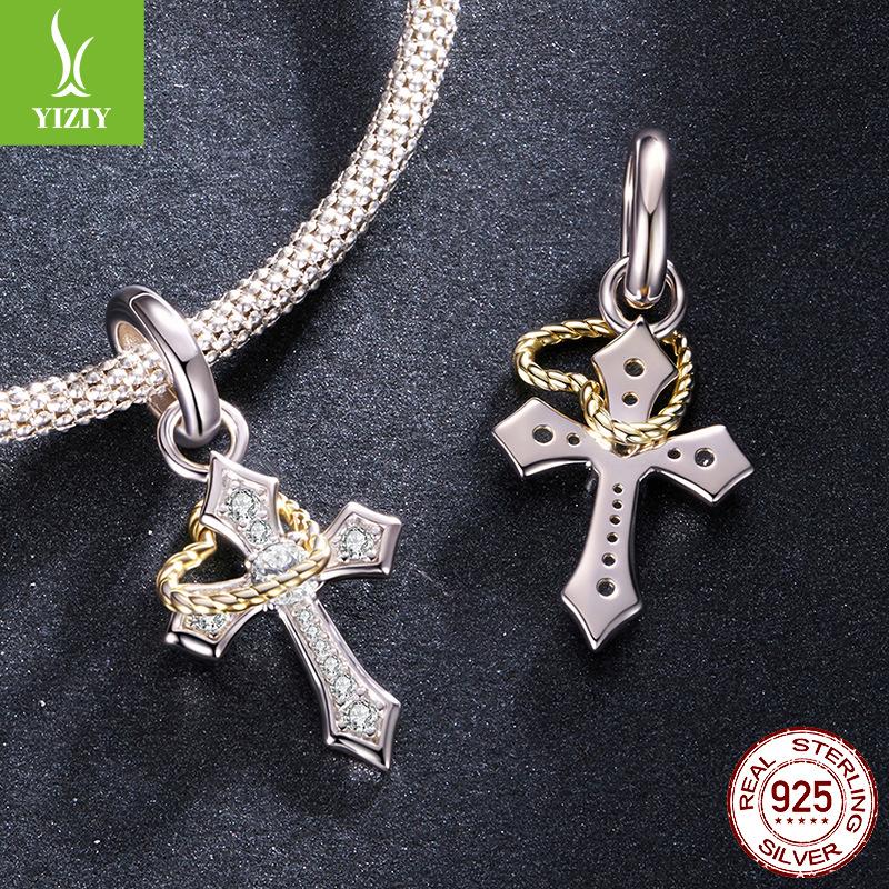 Love Cross Diy Pendant Jewelry Accessories Personalized Trend S925 Sterling Silver Beads
