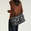 Xiaoxiang Layer Cowhide Grid High-end Chain Bag Women's Doubles Pocket Large Capacity Versatile Single Shoulder Tote