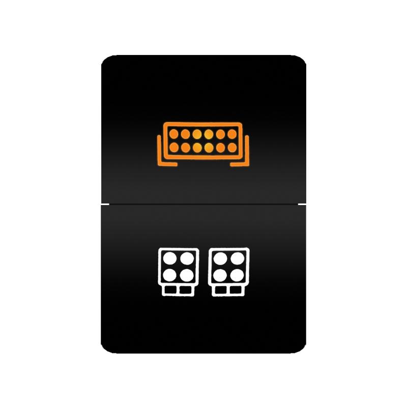 12V 24V LED Rocker Switch Dual Button ON/OFF Amber White Light for LED Light Bar Fog Lights Jeep Toyota 4Runner Land Cruiser