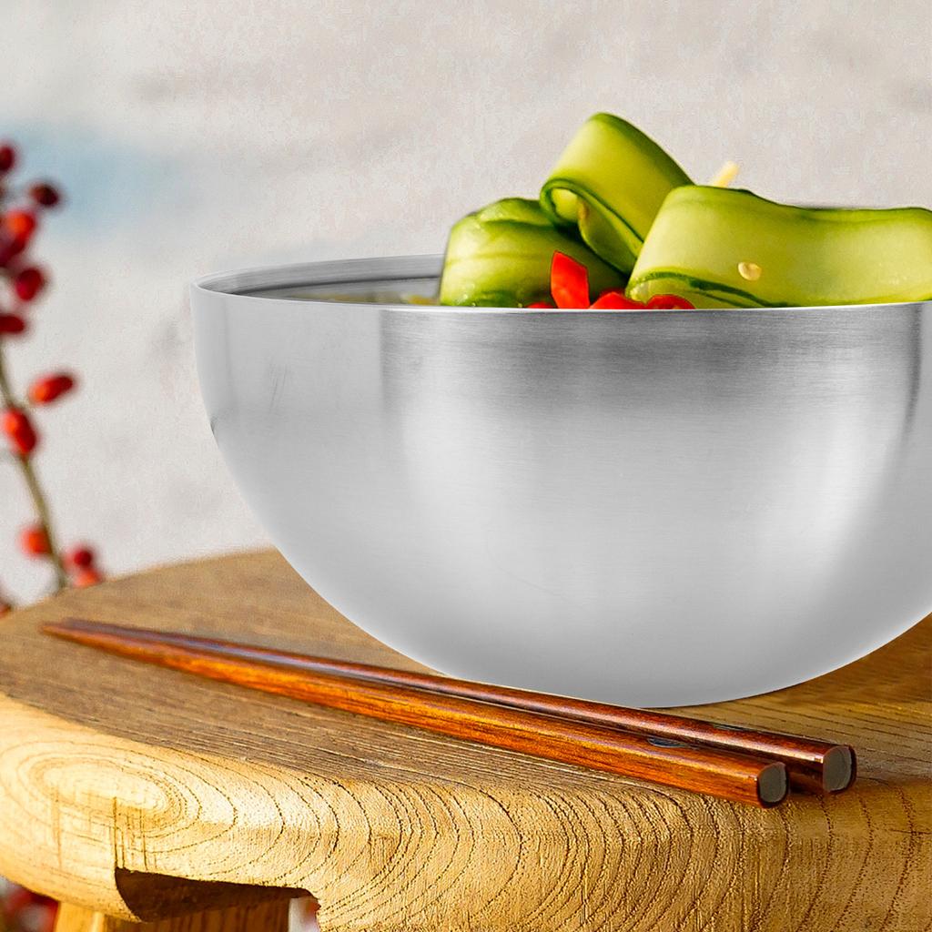 Large Stainless Steel Salad Mixing Bowl Versatile Kitchen Bowl for Fruit Dessert Soup Noodles Serving Dish Home Party Wedding