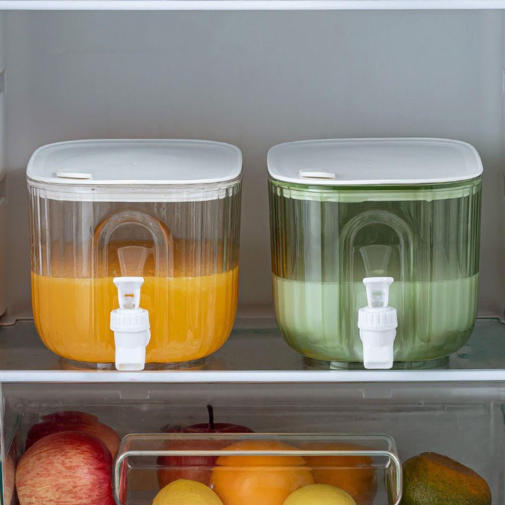 4L Fridge Can Faucet Tea Pots Fridge Beverage Dispenser Cold Water Bottle  Home