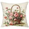 Vintage Floral Cushion Covers Sofa Living Room Square Pillowcase Chair Double-Sided Pillow Covers Modern Home Decortions