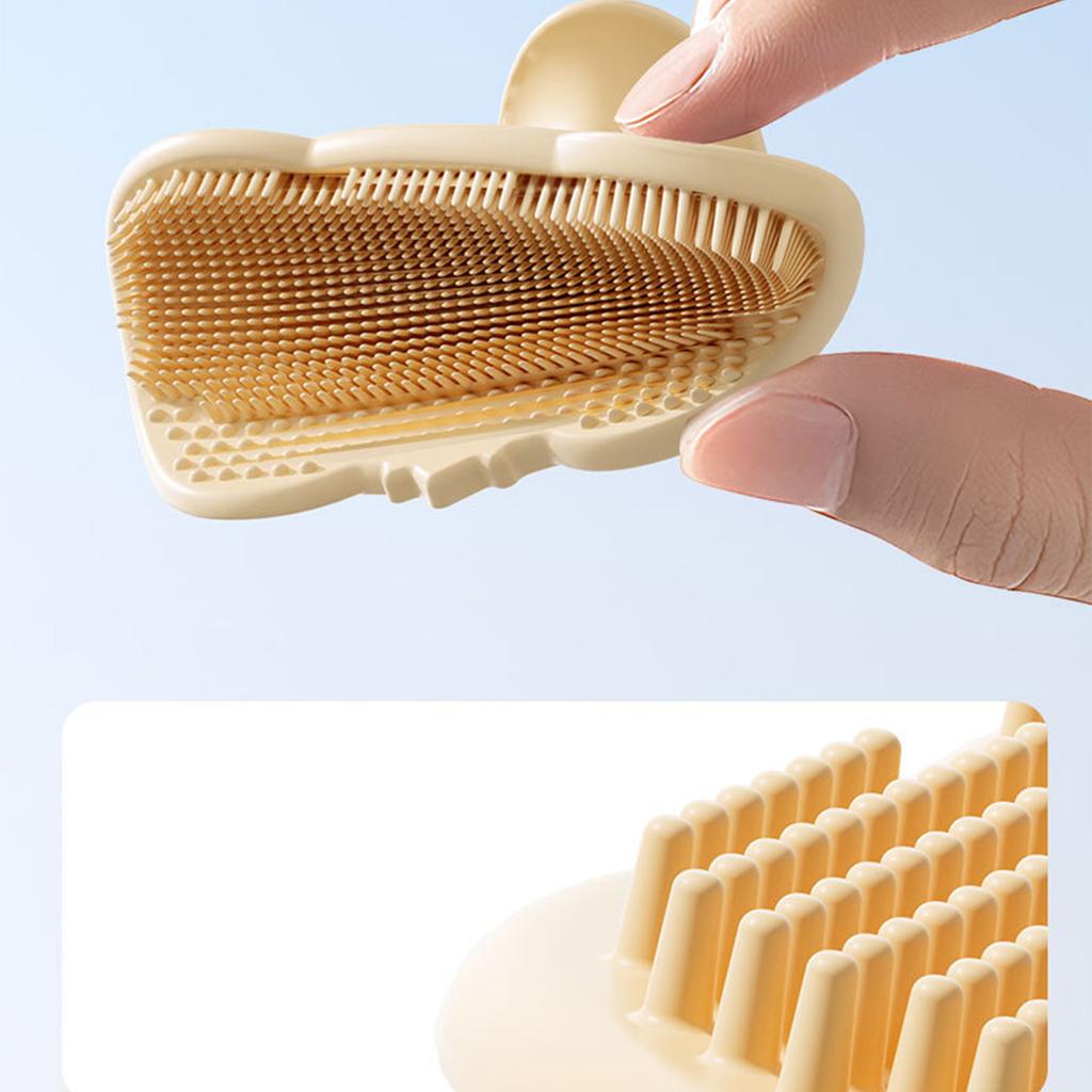 Krásný dětský silikonový koupací kartáč Jemný masážní přístroj na pokožku hlavy pro kojence a batolata Design 2 v 1 Kreslený vzhled