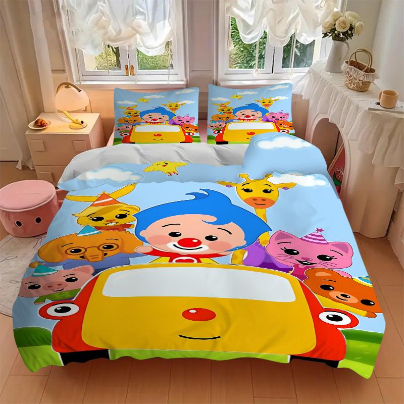 3pcs Brighten Up Your Space with Our Colorful Animal Friends Home Bedding Set-Perfect for Any Occasion!1202238a