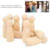 10PCS 75mm Size Wooden Peg Doll Plain Wood Smooth Unfinished Wooden Doll Nature Plain DIY Doll People Craft Painting