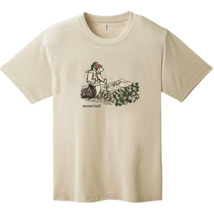MONTBELL Sports Quick-Dry Breathable Round Neck Short Sleeve UV-Resistant  HIKING BEAR T Shirt Unisex