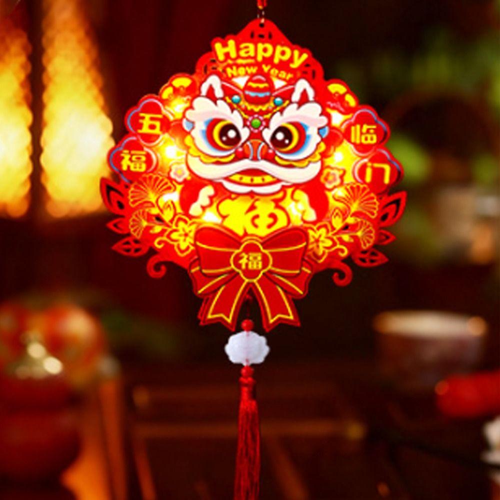 Samodzielnie wykonana Kreskówkowa Lampion na Rok Konia Błogosławieństwo Nowy Rok Szczęśliwy Wisiorek Dekoracja Domowej Imprezy