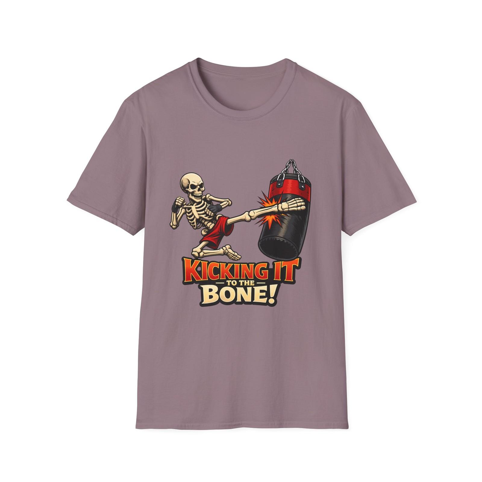Skeleton Boxing Kick Heavy Bag Combat Graphic Unisex Softstyle T-Shirt S