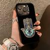 H-Hamsa H-Hand-D  Phone Case For iPhone 17,16,15,14,13,12,11 Plus,Pro Max,XS,Colored Silver Plated Inside Cover