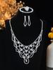 European Style Diamond-Inlaid Evening Necklace & Jewelry Set for Brides