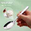 Guangyi 316L Stainless Steel Soup Ladle, Large Serving Spoon, Flat Bottom Spoon, Dining Spoon, Children's Rice Spoon, Set of 2, GY8550