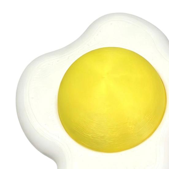 Poached Egg Shape Ornament, Press-Type Rebound Feel Squeeze Toy, Mini Portable Decompression Toy, Stress Relief Gadget Desktop Decoration