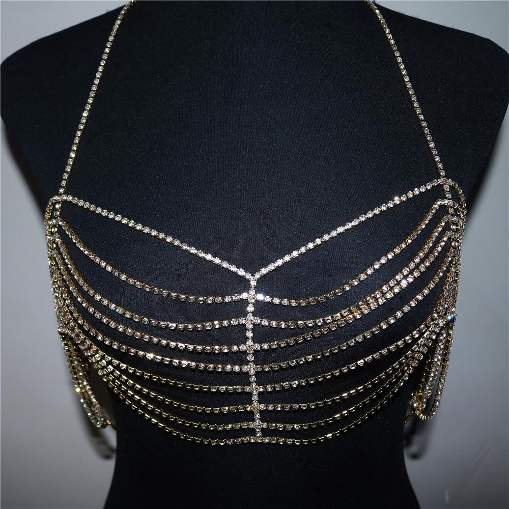 European And American Luxury Sexy Rhinestone Bra Chain High Sense Personalized Fringed Body Chain Jewelry Body Chain