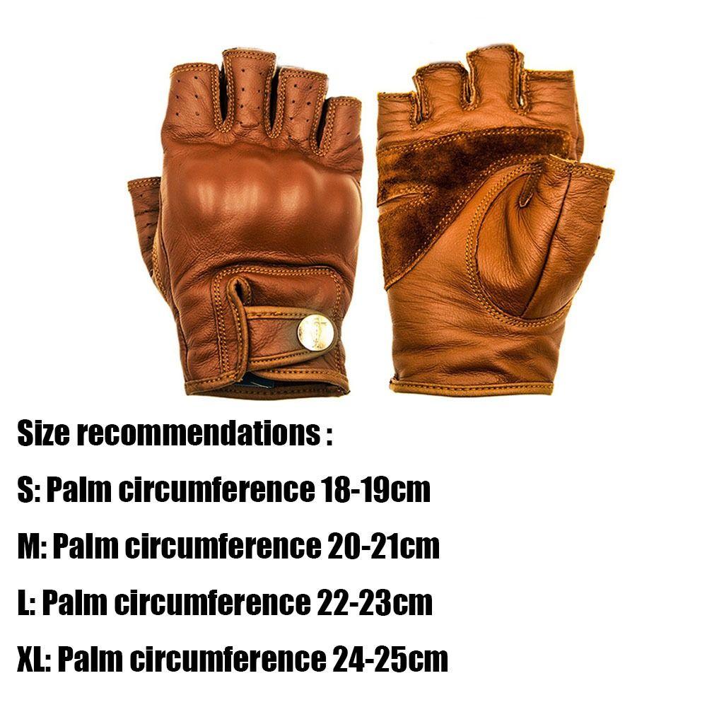 Anti-Slip Riding Protective Gloves Vintage Half Finger Gloves Motorcycle Gloves  Protective Gear