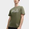 FILA Letter Logo Printed Round Neck Casual Short Sleeve T-Shirt Men Tops Banana-Coffee F11M418103F-DG