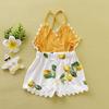 Toddler Kids Baby Girl Lemon Romper Bodysuit Clothes Sunsuit Outfits Floral