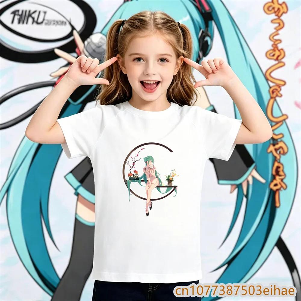 Boys Girls Unisex Tee 2026 Hatsune Miku Y2K Retro Printed Short Sleeve TShirt Comfortable Children Sportswear Street Style Top 100