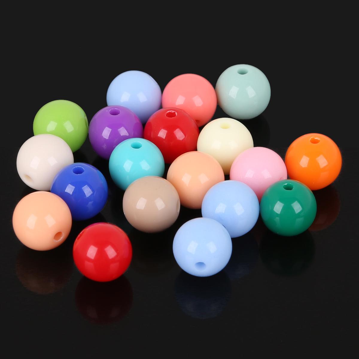 

Пластикові акрилові намистини цукеркового кольору 6/8/10/12/14/16 мм DIY Loose Spacer Round Ball Bead For Jewelry Mak 10mm 500g різнокольоровий