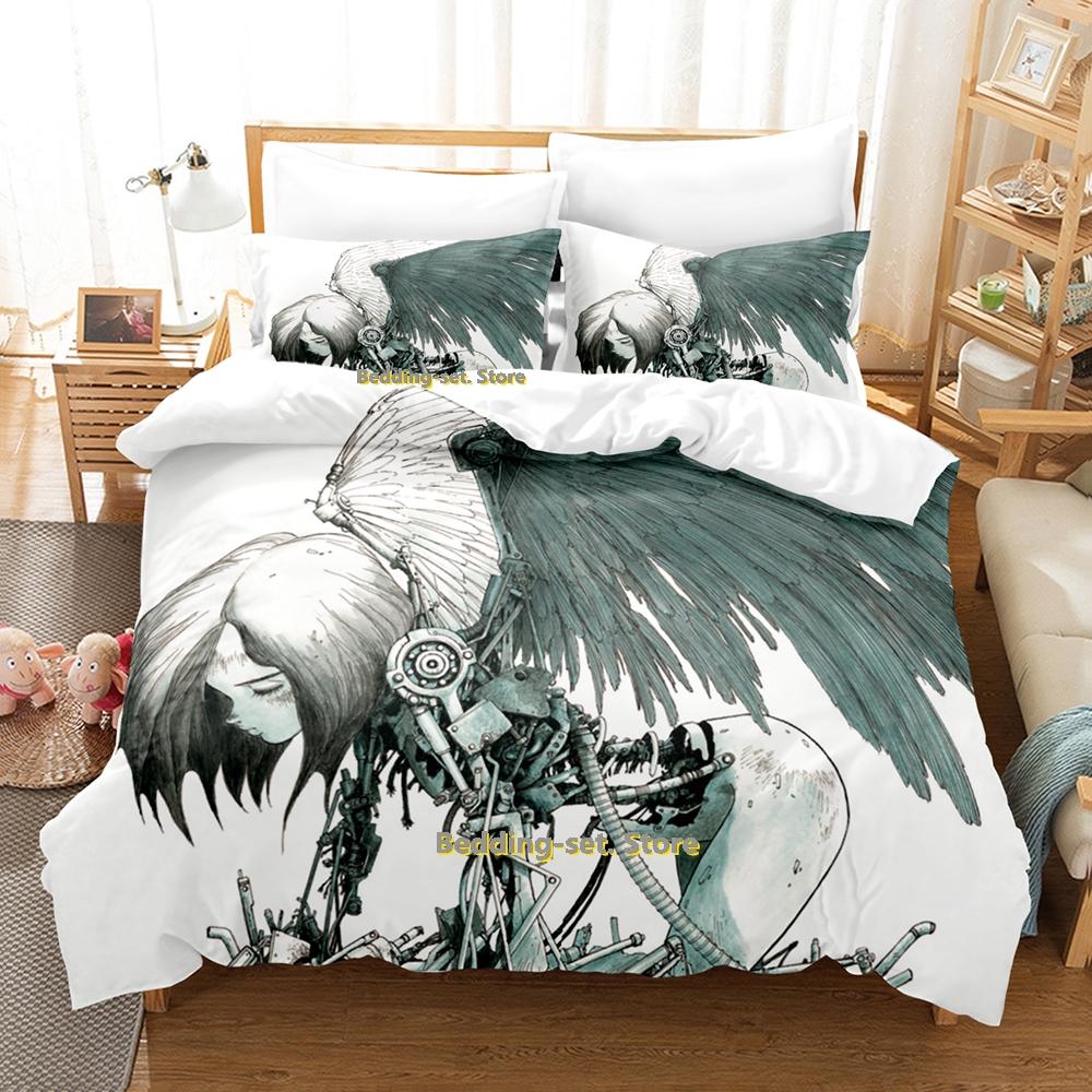 2024 Battle Angel Alita Bedding Set Single Twin Full Queen King Size Bed Set Adult Kid Bedroom Duvetcover Sets Anime Bed Sheet